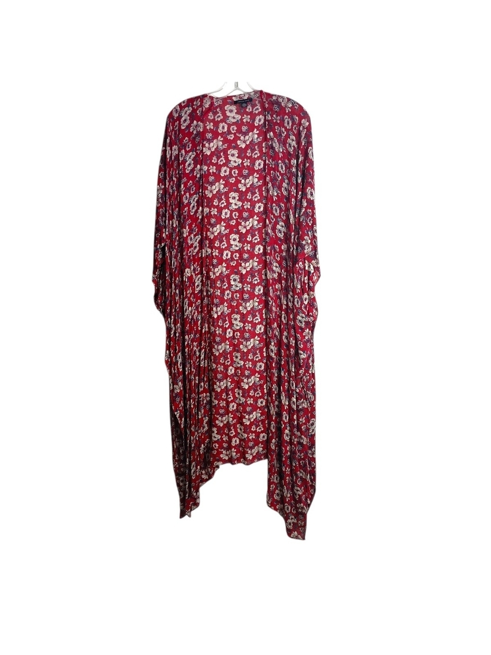 American Eagle -Floral Red Kimono Duster - OS